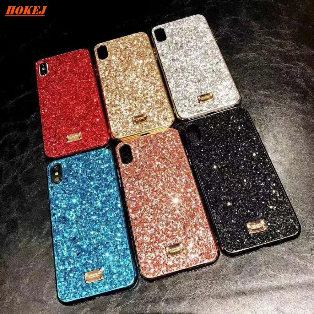 HOKEJ стильный и роскошный блестящий чехол с блестками для iPhone X S MAX Xs XR love Мягкий из
