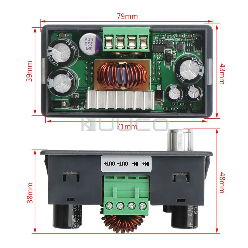 250 Вт ЧПУ модуль питания DC 6~ 55 в до 0~ 50 в 5A цифровой контроллер Регулируемый регулятор напряжения/адаптер+ цифровой измеритель