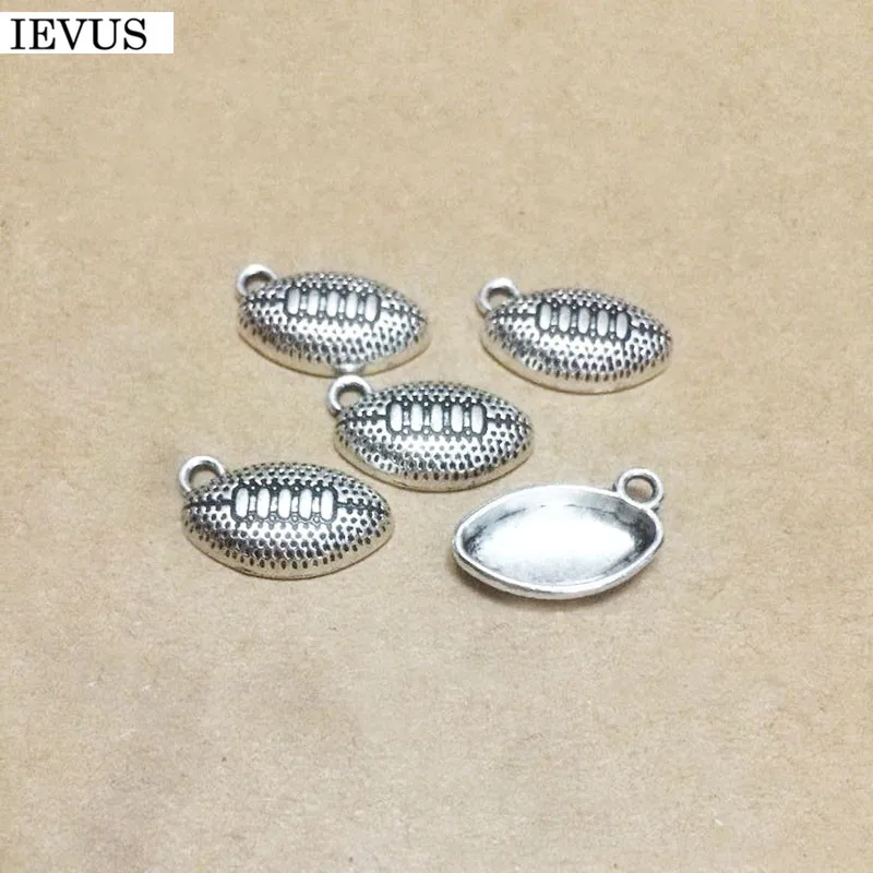 

Hot selling 20 Pieces/Lot 18mm*11mm Antique Silver Plated sport charms American football charm rugby charm for jewelry making