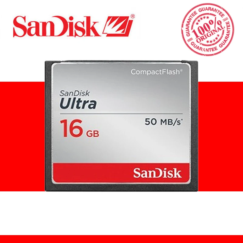 100% оригинальная карта памяти SanDisk Fit Ultra CF компактная флеш 32 Гб 50 флэш накопителей