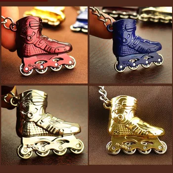 

100pcs/lot hot sale Creative Mini Skate Shoes Model Wheeled Keychain Automobiles Bag Pendant Keyring New Year Gift