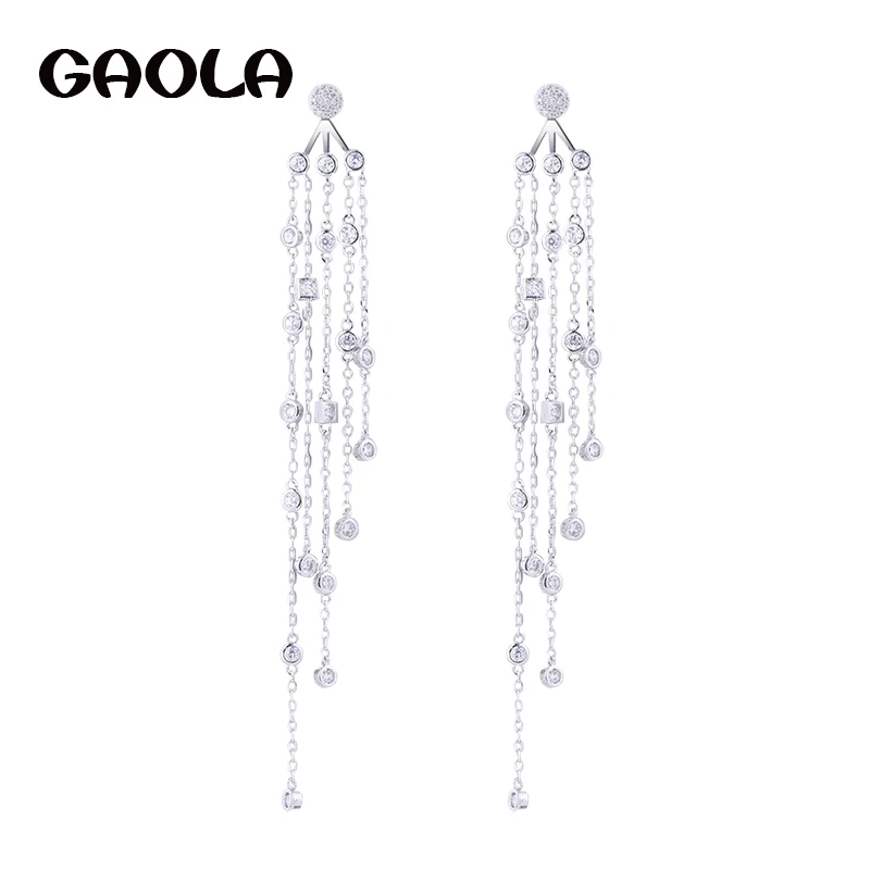 

GAOLA Elegant big Waterdrop Cubic Zirconia Dangle Earring Long Tassel Earrings Fashion Jewelry Accessory GLE5320