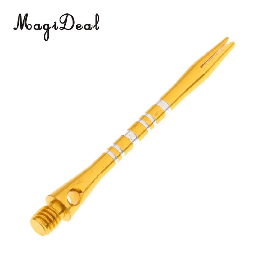 MagiDeal 10 Pieces Aluminium Alloy 52mm 2BA Re-Grooved Dart Shafts Stems Throwing - Gold