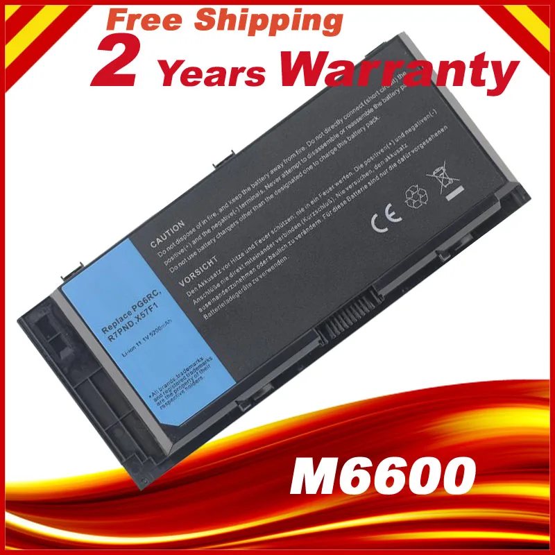 

FV993 9GP08 PG6RC X57F1 0TN1K5 3DJH7 Battery Fit for DELL Precision M4700 M6700 M4600 M6600