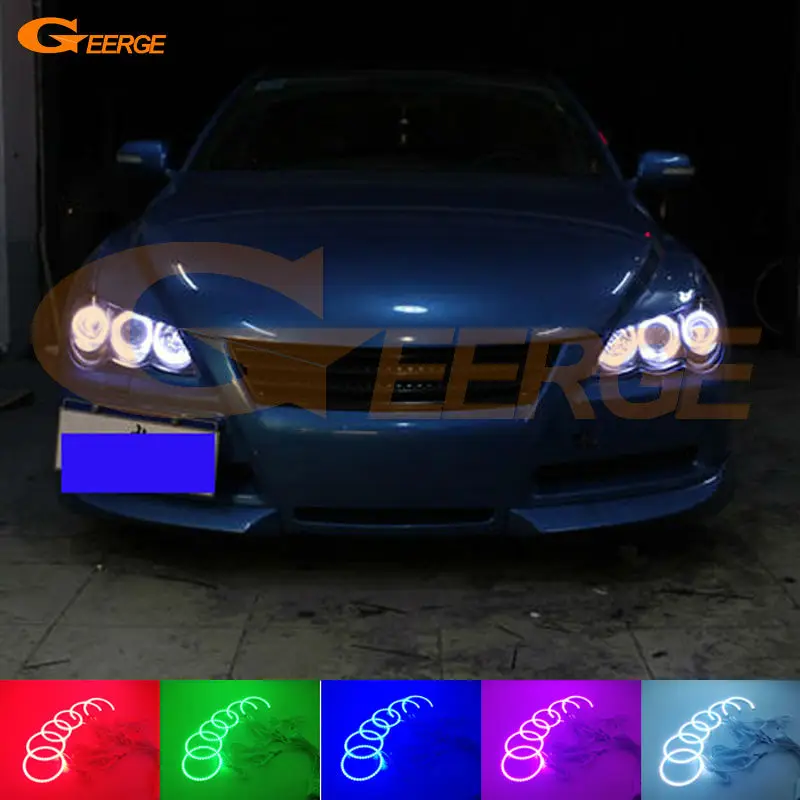 

For Toyota Mark X Mark-X REIZ 2004-2009 Excellent RF Bluetooth Controller Multi-Color Ultra bright RGB LED Angel Eyes Halo Ring