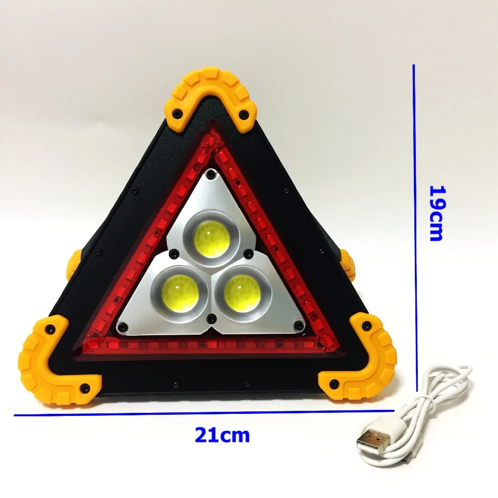 MINGRAY USB Перезаряжаемые аварийный Наводнение светильник 18650 красный светодиодный Портативный придорожной опасности Треугольники Предупреждение Точечный светильник ГАИ