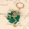 Cute Green Frog Leaves New Crystal Charm Purse Handbag Car Key Keyring Keychain Party Wedding Birthday Gift ► Photo 2/4