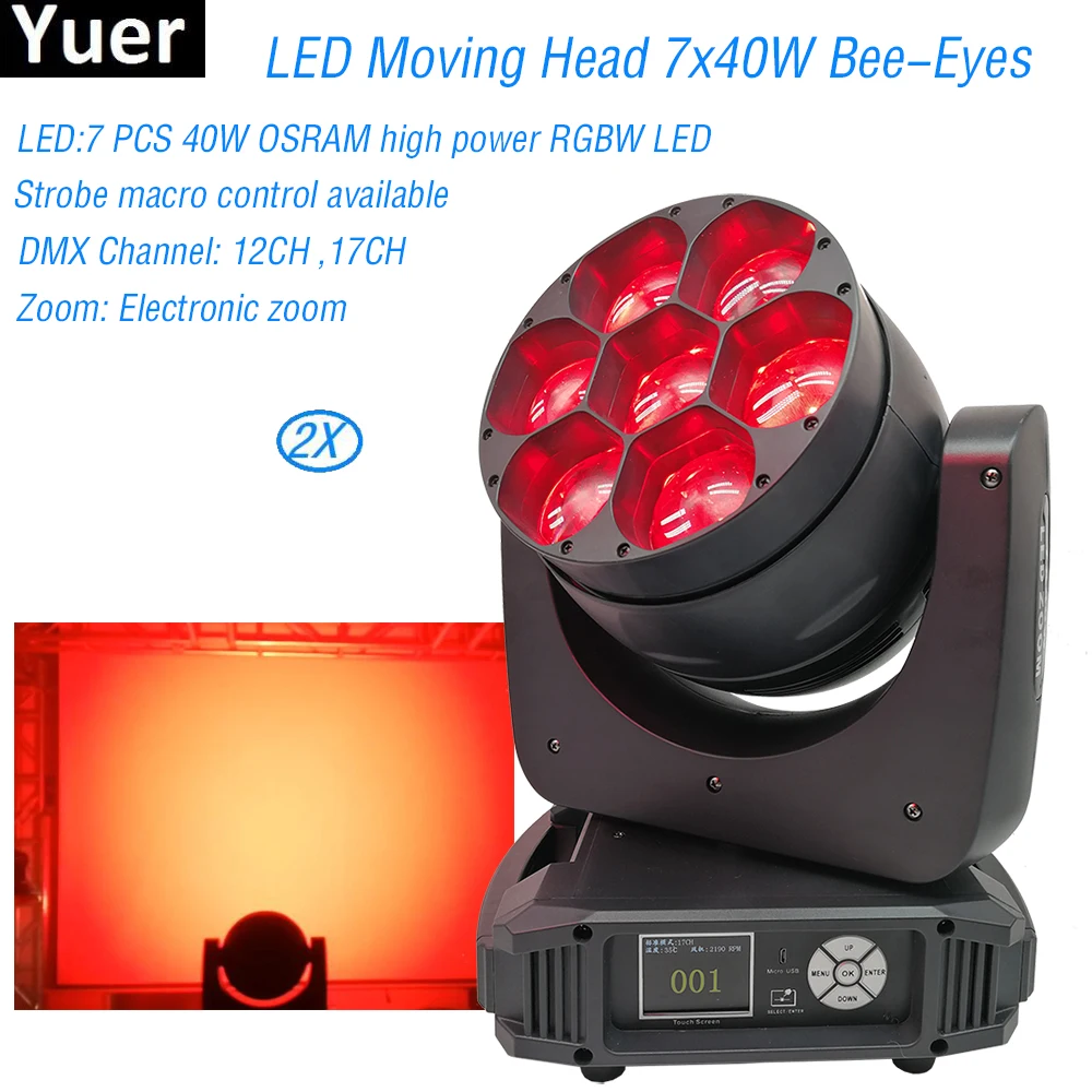 

2Pcs/Lot Hot Sell 320W LED Moving Head Bee-Eyes DMX Stage Light Professional For Christmas Decorations DJ Disco Stage Lighting