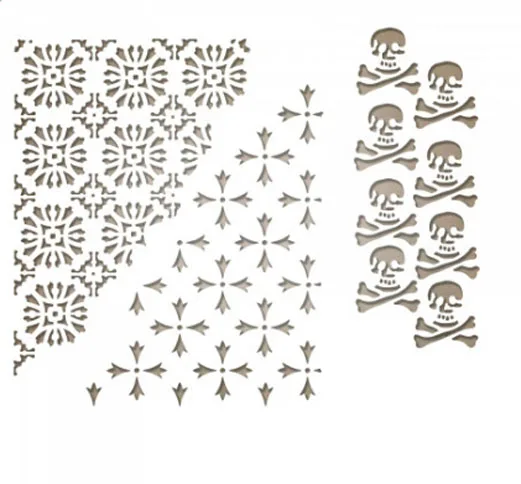 

Skulls Metal Die Cutting Dies For DIY Scrapbooking Photo Album Decor Template 3D Combination Beautiful Embossing 15.6x11.1cm