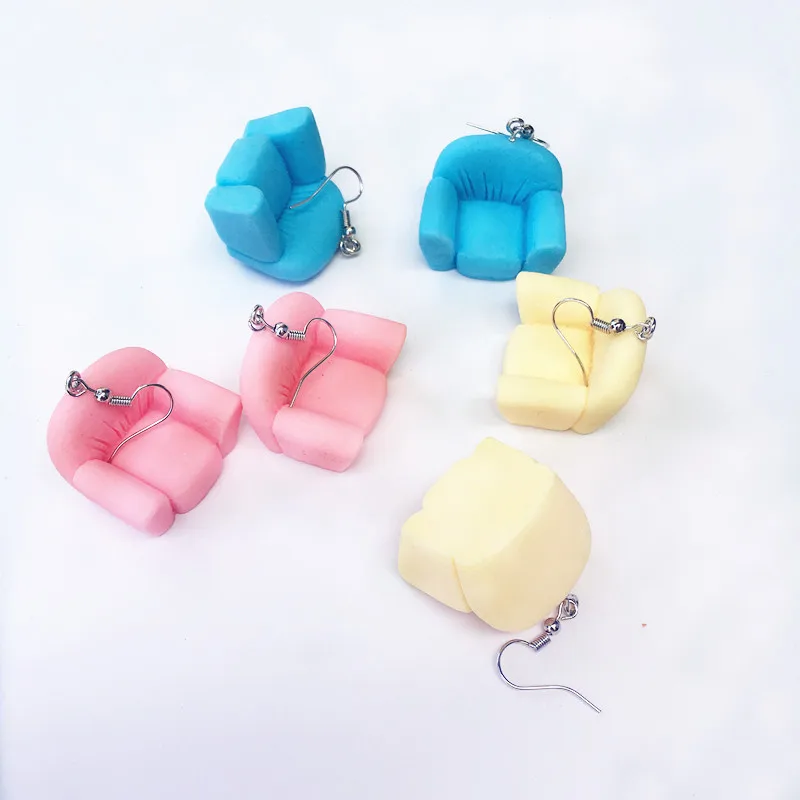 New Arrival Funny Colorful Sofa Drop Earrings for Women Girls Yellow Pink Blue Sofa Unique Dangle Earrings Fashion Brincos 2019 New Arrival Funny Colorful Sofa Drop Earrings for Women Girls Yellow Pink Blue Sofa Unique Dangle Earrings Fashion Brincos 2019