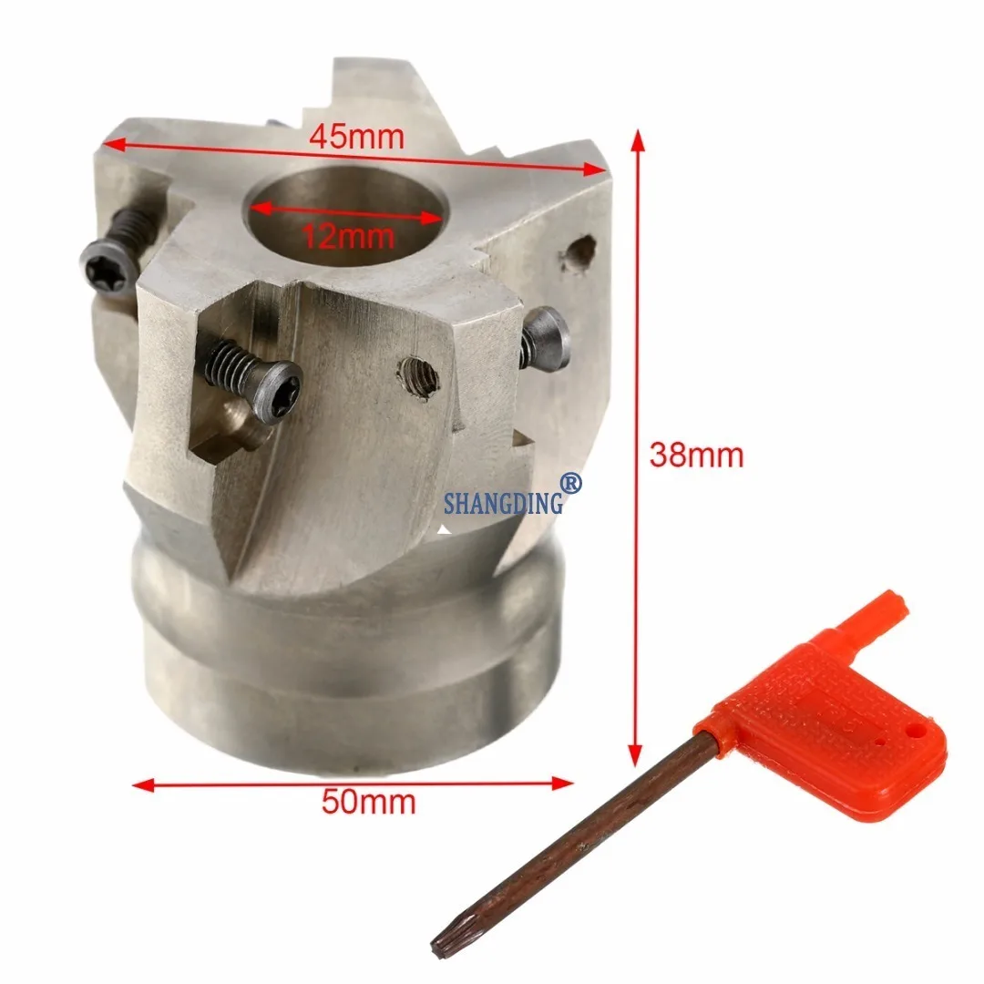 1pc Carbide Alloy BAP400R-50-22-5F Indexable Face Milling Cutter 50mm with T15 Wrench For APKT 1604 Inserts