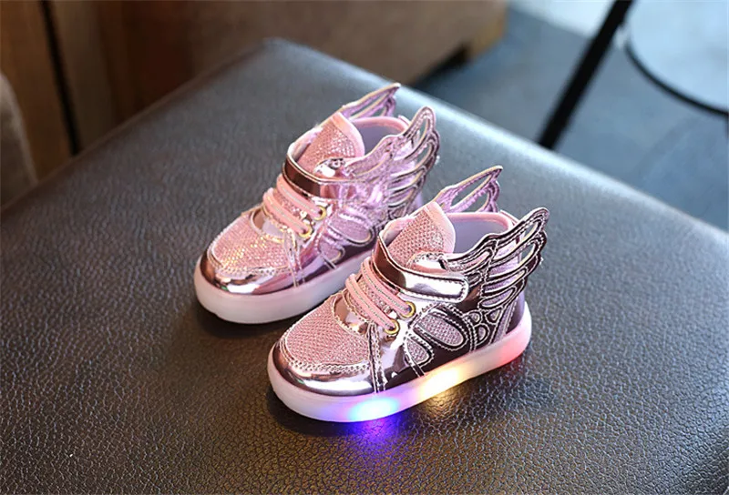 New Kids Glowing Sneakers Spring  Autumn Wing LED USB Luminous Lighted Shoes For Boys Girls Cute Children Lighted Sneaker XSKD01 (9)