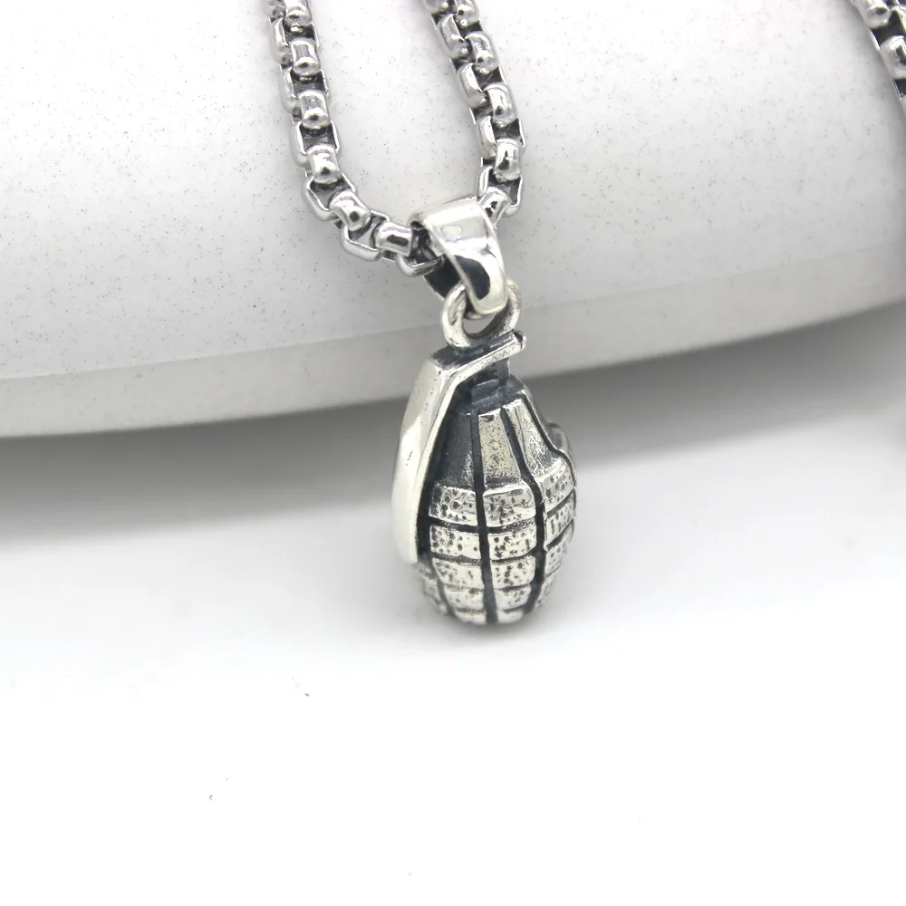 Silver grenade pendant Clearance