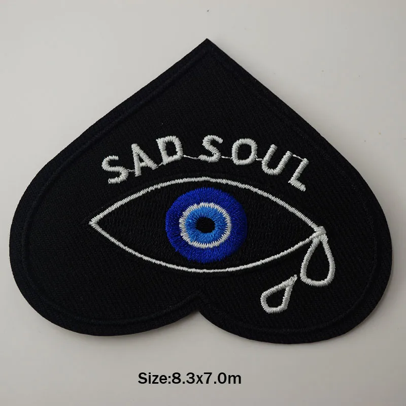 Круглый черный UFO чужеродный глаз железа на патчи швейная вышитая аппликация для куртки одежда наклейки значок DIY аксессуары для одежды - Цвет: 12