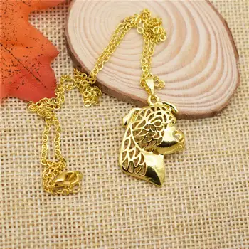 

LPHZQH Fashion Cartoon Puppy Metal Alloy American Staffordshire Choker Pendant Women Necklace Collares Jewelry Gift