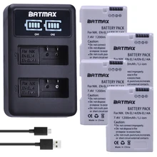 Batterie 4x1200MaH EN-EL14 EN-EL14A ENEL14 EL14 + chargeur LED double USB pour Nikon DF D5300 D5200 D5100 D3300 D3200 D3100 P7100 P7