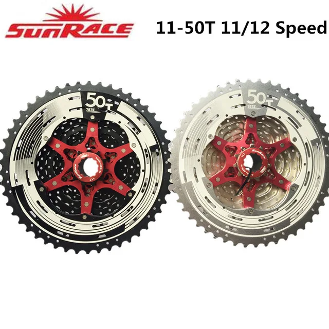 

Original Sunrace 11 Speed CSMX80 12 Speed CSMZ90 Bike Cassette 11-50 T fits Shimano SRAM Flywheel 11- 50, extended Rear Hook