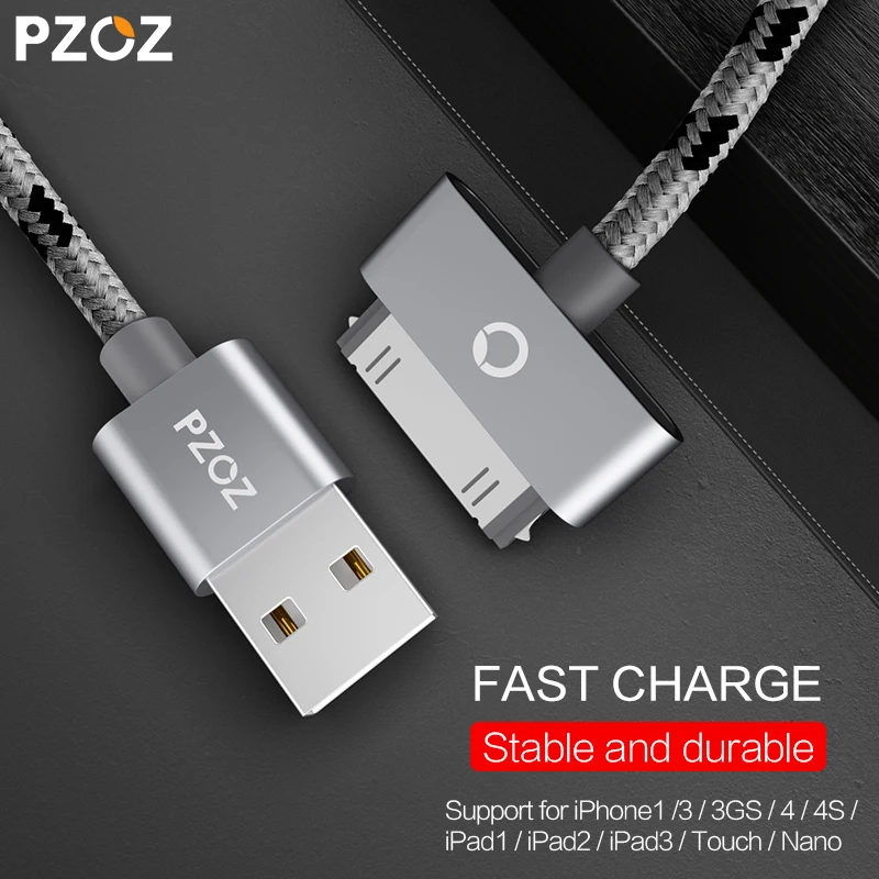 PZOZ for iphone 4 cable 30 pin fast charger usb for apple iphone 4 s iPad 2  3 charging cabe touch parts port cord 2m 4se adapter - AliExpress