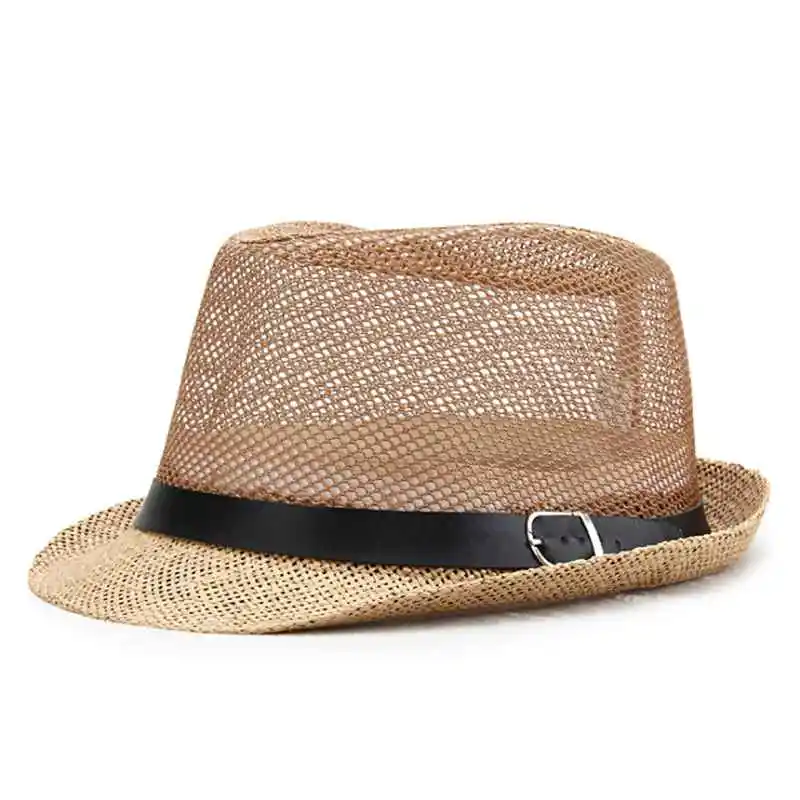 MYZOPER полый сетчатый Воздухопроницаемый козырек модная соломенная шляпа винтажная однотонная уличная летняя кепка мужские шапки - Цвет: picture color