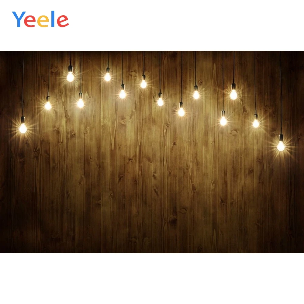 

Yeele Dreamy Light Bulb Brown Wooden Board Portrait Show Party Photography Backgrounds Photographic Backdrops For Photo Studio