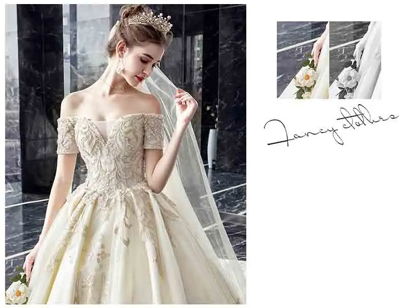 Большие размеры 6XL роскошное свадебное платье шампанского со шлейфом вечернее платье без бретелей вечернее платье для леди плюс размер 5XL 3XL