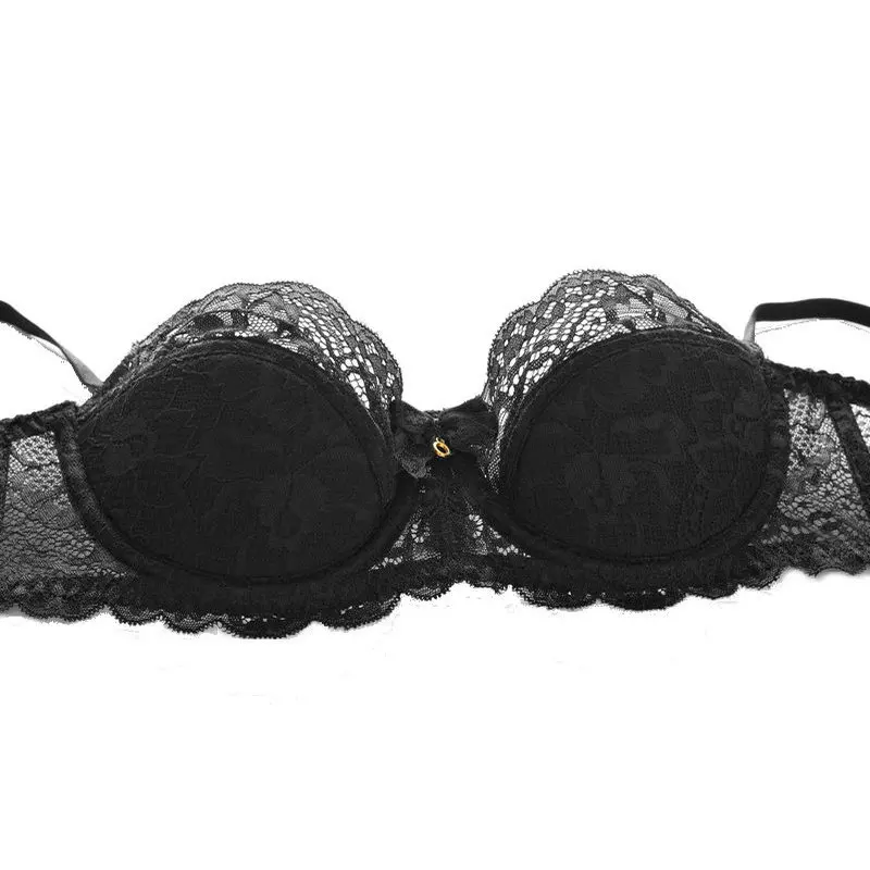 Комплект женского кружевного нижнего белья с чашками пуш ап|ensemble lingerie dentelle|briefs