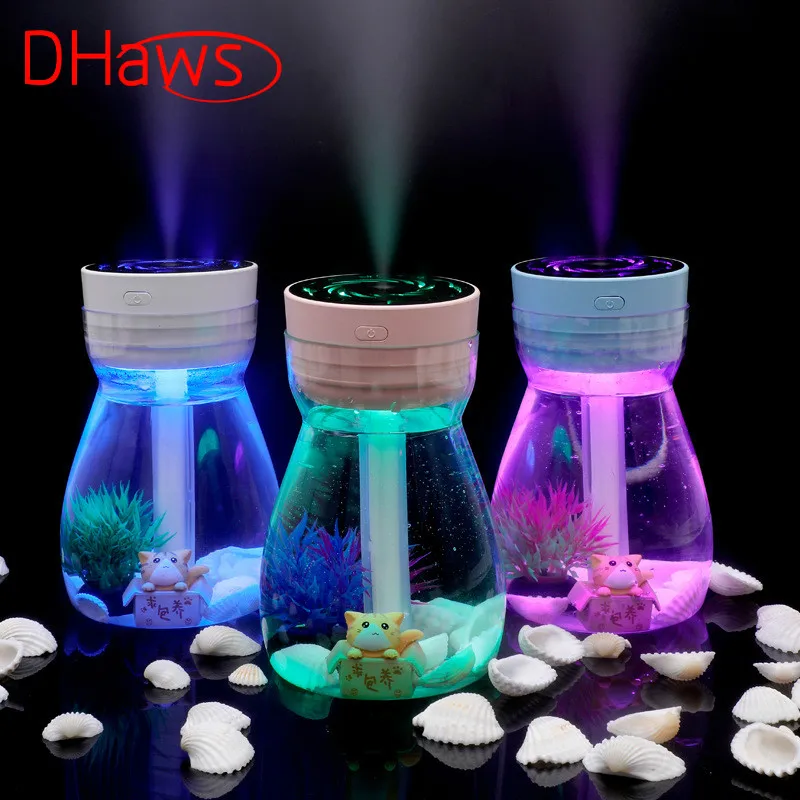 

DHaws New Colorful Light Bottle Air Humidifier Mini USB Car Night Light Spray Hydrating Humidifier Diffuser For Home Car Office