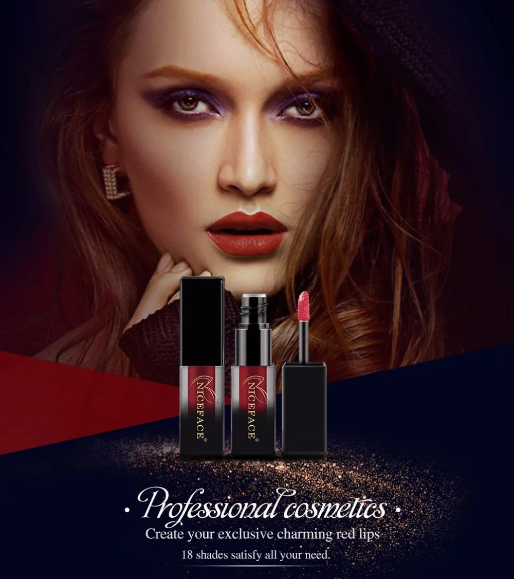 18 Shades Long Lasting Soft Velvet Lips Tint Liquid Lipstick Matte Beauty Cosmetics Sexy Nude Pigment Matte Lip Gloss Make up (1)