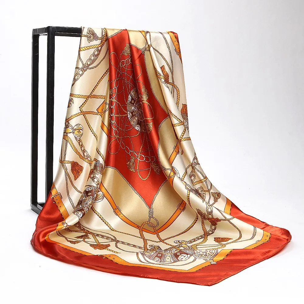 Летний Шелковый шарф, женский роскошный дизайнерский Бандана с кисточками, винтажный атласный квадратный мусульманский хиджаб, шарфы, богемные шали