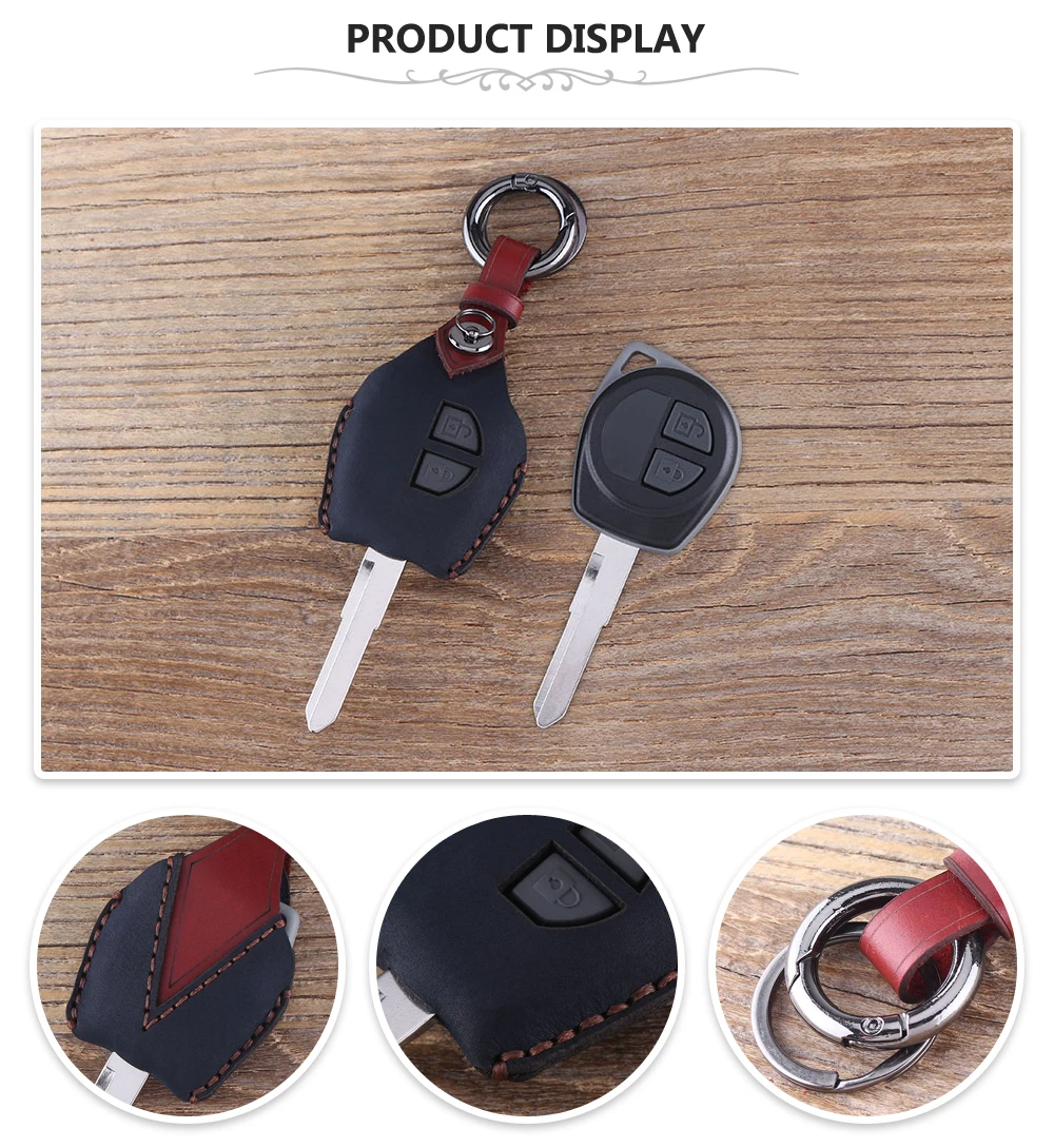 KEYYOU кожаный 2 чехол для ключей с кнопками для SUZUKI SX4 Swift Grand Vitara Liana Key Cover аксессуары