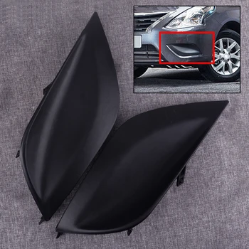 

DWCX Black 1 Pair Left Right Car Fog Light Cover Casing Front Bumper Fit for Nissan Versa Sedan Vehicle 2015 2016 2017 2018