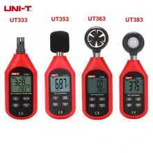 UNI-T UT333 UT353 UT363 UT383 Termómetro Higrómetro Digital Sound Level Meter Anemómetro Velocidad Del Aire Medidor Luxómetro del Fotómetro