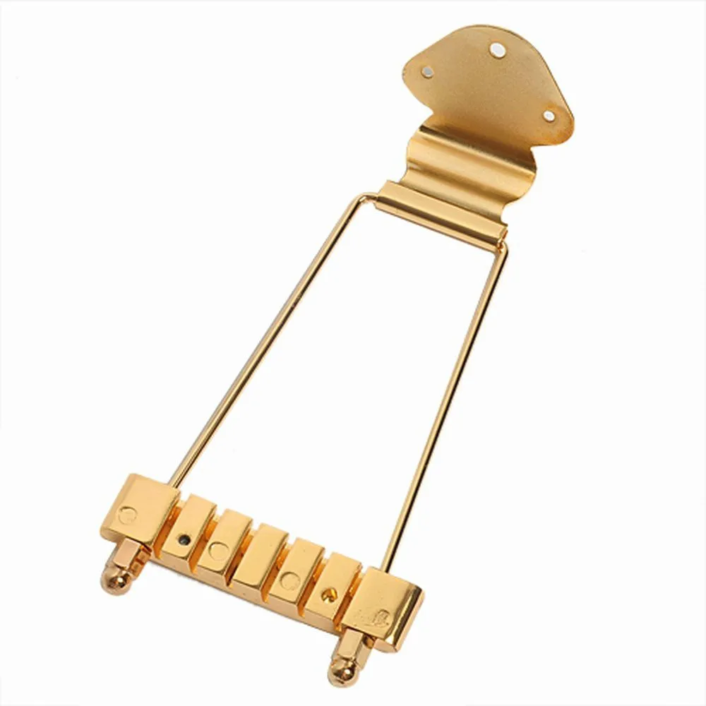 6 String Bass Guitar Trapeze Tailpiece Bridge Gold Chrome High Quality