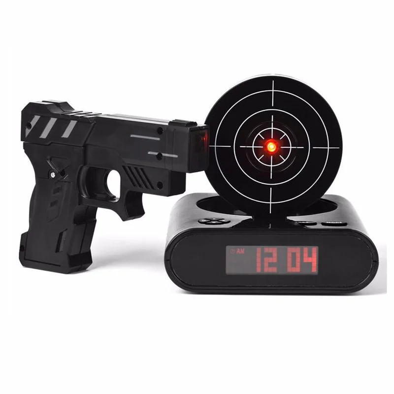 1 комплект пистолет-будильник/стрельба будильник/пистолет часов/замок N нагрузки целевой сигнал часы офисные гаджеты