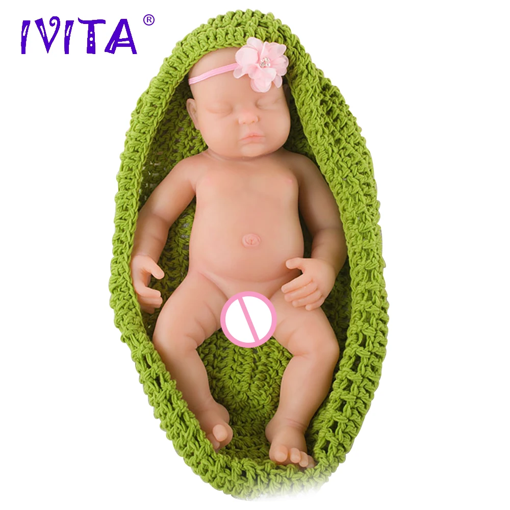 

IVITA WG1510 47cm 3.67kg Girl Eyes Closed High Quality Silicone Reborn Dolls Born Full Body Alive Brinquedos Realistic Baby Toy