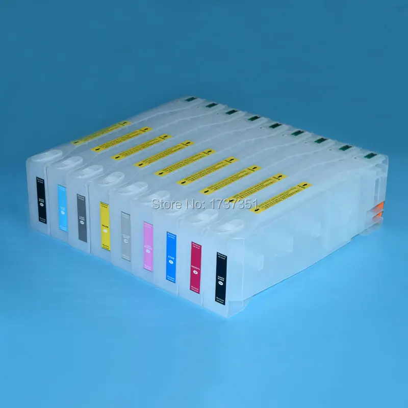 9 цветов 700 мл Заправляемый картридж с чипом resetter для Epson Stylus Pro 9890 7890 7908 9908 принтер