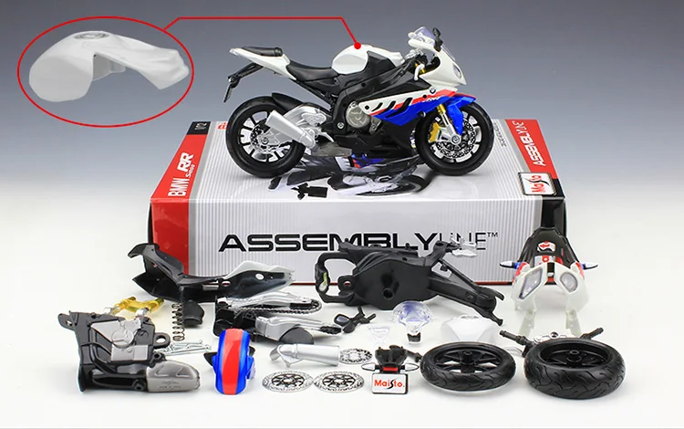 1:12 игрушечный мотоцикл из сплава S1000RR модель мотоцикла автомобиль DIY двигатель в сборе модель с задним колесом с подвеской для ребенка подарок