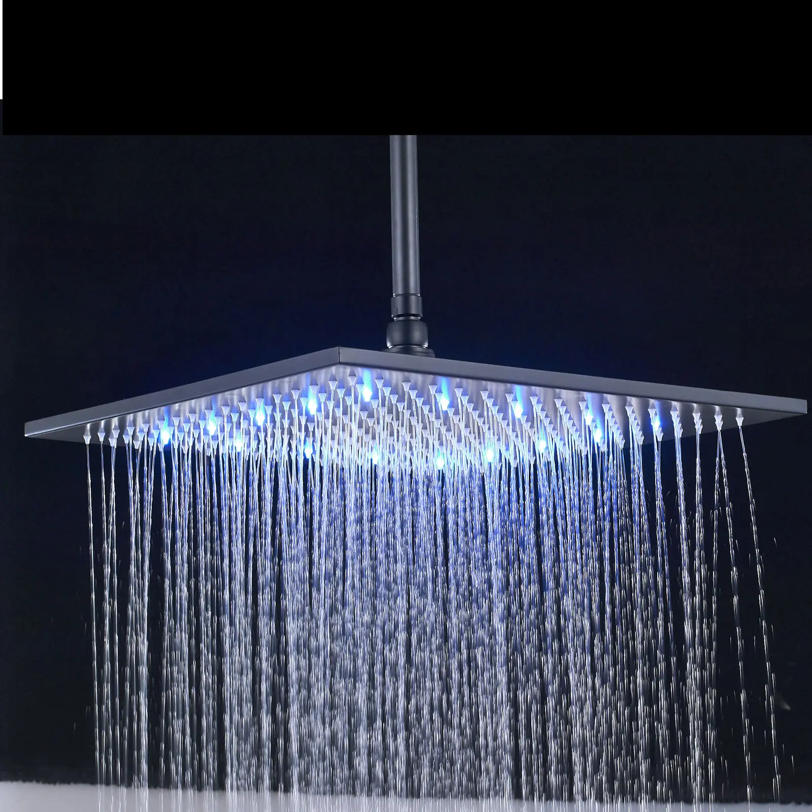 Wall Mounted Ceiling Mounted LED 16" Square Shower Head Oil Rubbed