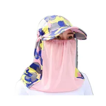 Регулируемый размер солнцезащитных шапок Aba 360 градусов солнцезащитные очки с защитой от ультрафиолета Солнцезащитная шляпа со съемным козырьком для шеи и головы