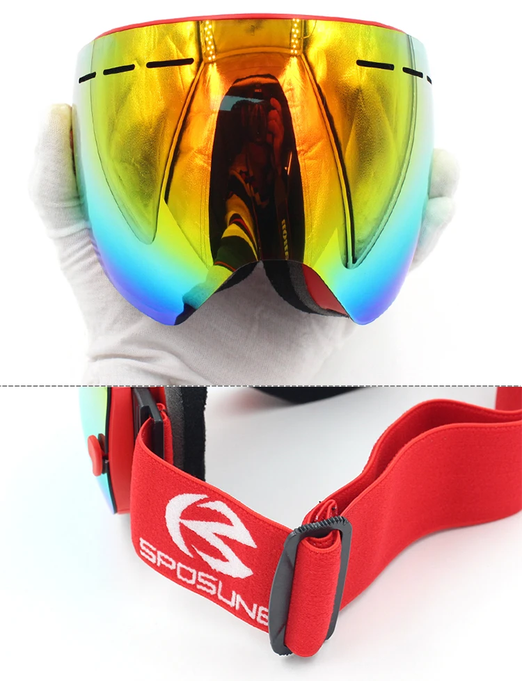 Лыжные очки UV400 с двойными линзами для мужчин и женщин, противотуманные зимние лыжные очки, очки для катания на лыжах, ветрозащитные очки для сноуборда