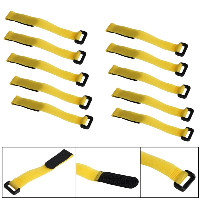 

10Pcs Strong RC Battery Tie Down Strap Reusable Antiskid Cable Strap 20*2cm