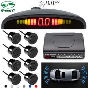 

GreenYi Car Detector Reversing Radar LED display parking sensors 8 sensors reverse car-detector system parktronic parking radar