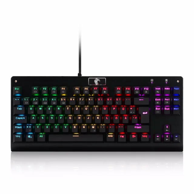 German layout Mechanical Gaming Keyboard TKL RGB Led Backlit Anti