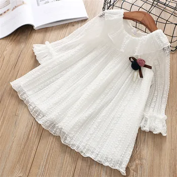 

2-7 year girls dress 2020 spring autumn new fashion flower lace princess dress kid children dress girls clothes girls clothing
