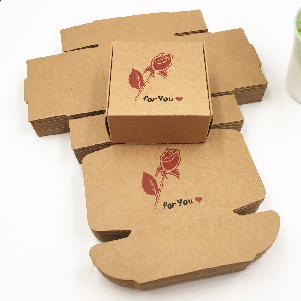 

100pcs Lovely Kraft Brown Gift Boxes DIY Handmade soap/Jewelry/Cake/Cosmetics/Candy Box Paper Storage/Packing Boxes