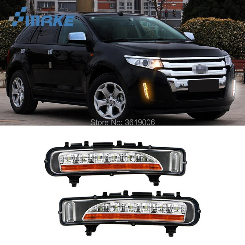 Дневные ходовые огни smRKE для Ford Edge 2008-2014 светодиодный дневные белые + желтый