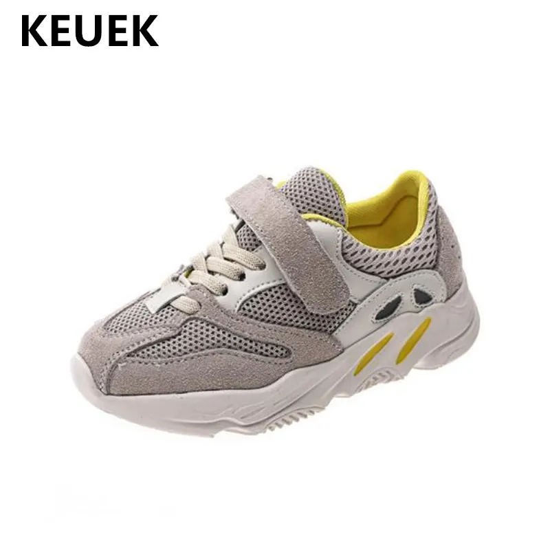 

New Children Single Shoes Boys Girls Genuine Leather Mesh Casual Student Sneakers Baby School Toddler Flats Kids Shoes 03