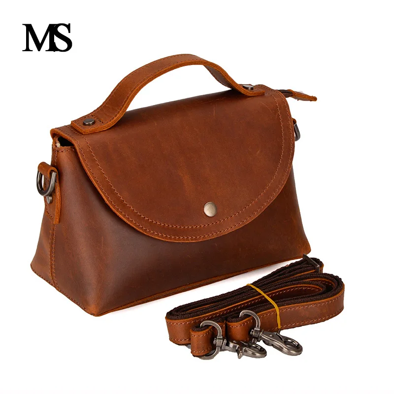

MS 2018 New Arrival Vintage Genuine Leather Women Handbags Fashion Crossbody Bags Female Handbag Trend Bag Bolsas TW2014