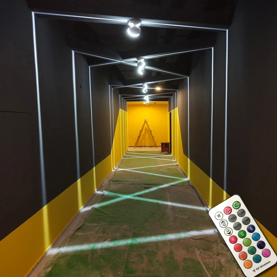

BEIAIDI 360 Degree Annular Contour Lamp Corridor Aisle Door Frame RGB Window Led Wall Lamp With Remote Ray liner Wall Light