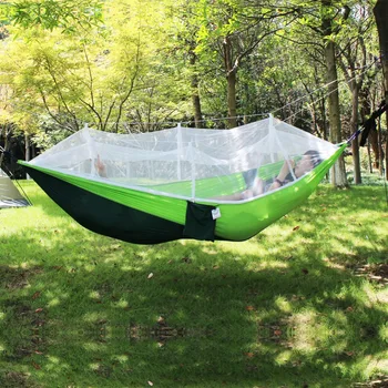 

Ultralight Outdoor Camping Hunting Mosquito Parachute Hammock 2 Person Flyknit Hanging Bed